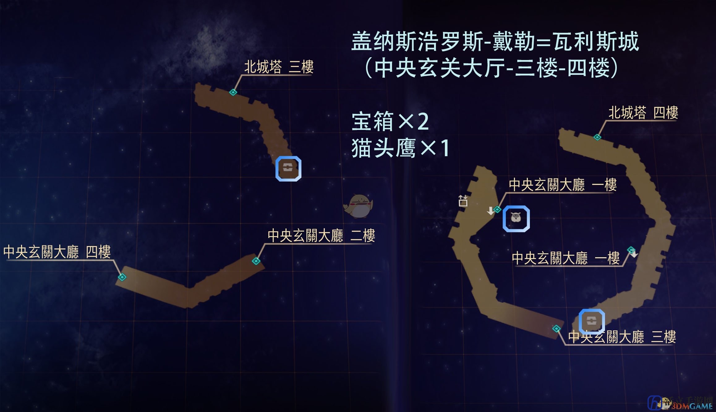 《破晓传说》盖纳斯浩罗斯全宝箱猫头鹰位置介绍