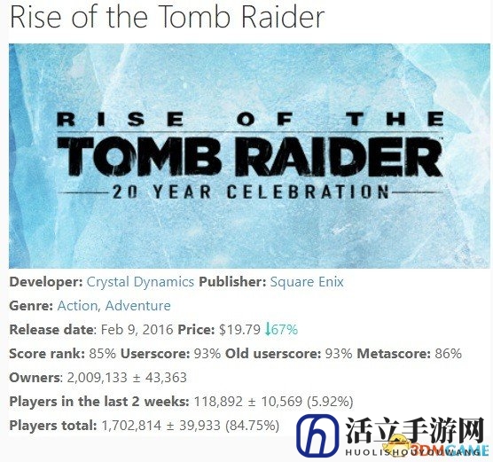 《古墓丽影9》全球销量1100万套 半数来自PC平台
