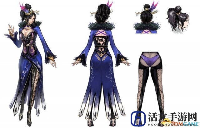 《真三国无双8》甄姬设定图公布 黑丝网袜神秘妖艳