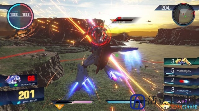 《高达Versus》对战实况 是男人就开6部钢坦克！