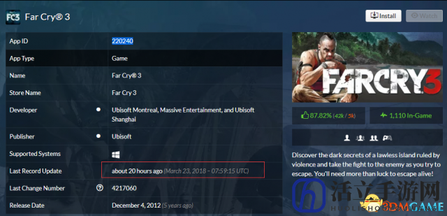 《孤岛惊魂3》Steam官中将上线 SteamDB数据